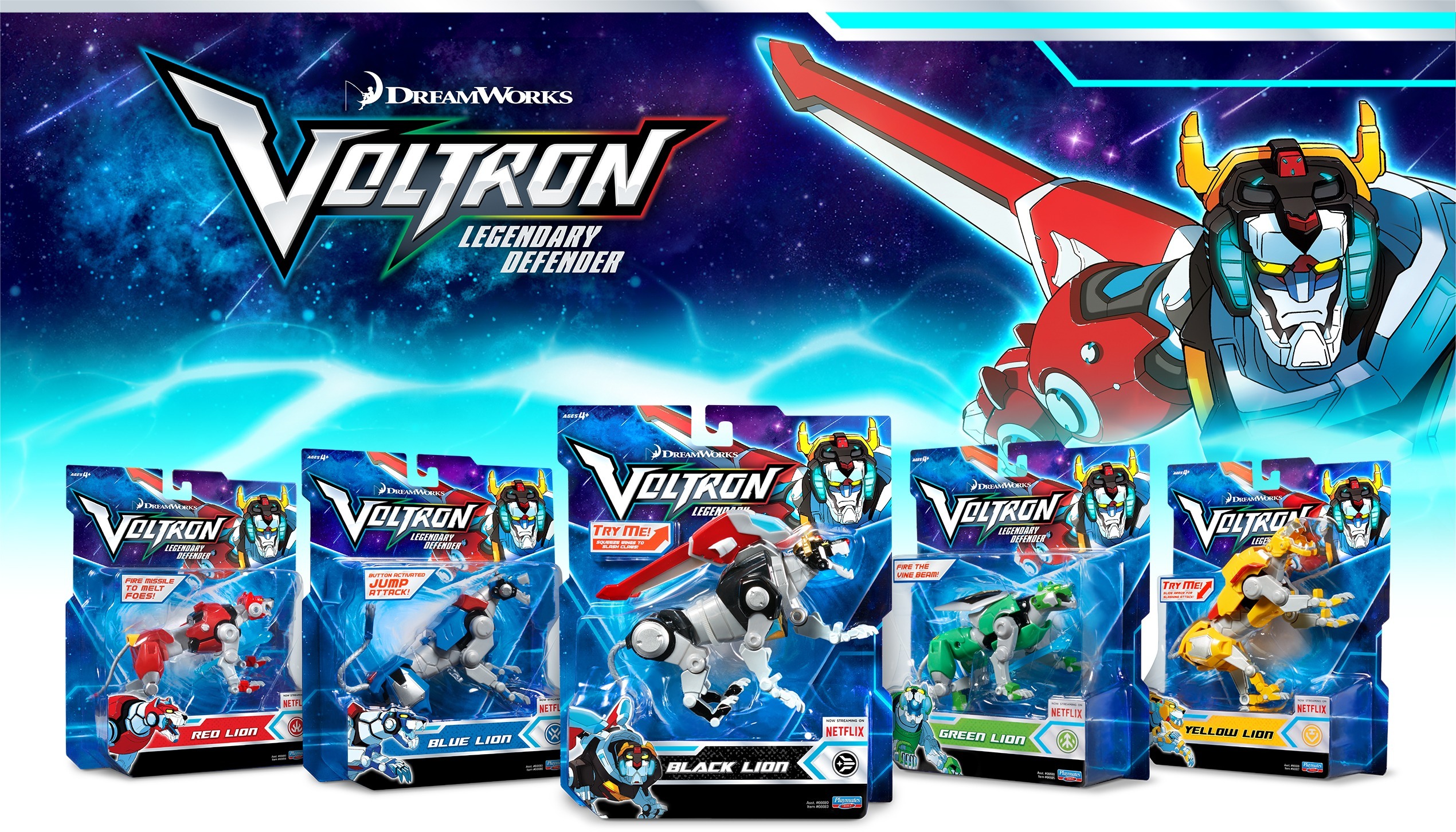 Voltron branding and package design for Playmates Toys by McHale Design