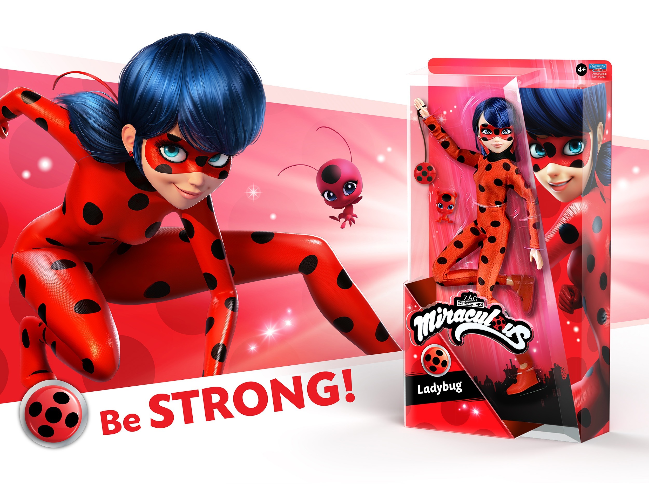 Miraculous LadyBug package design for Playmates Toys by McHale Design