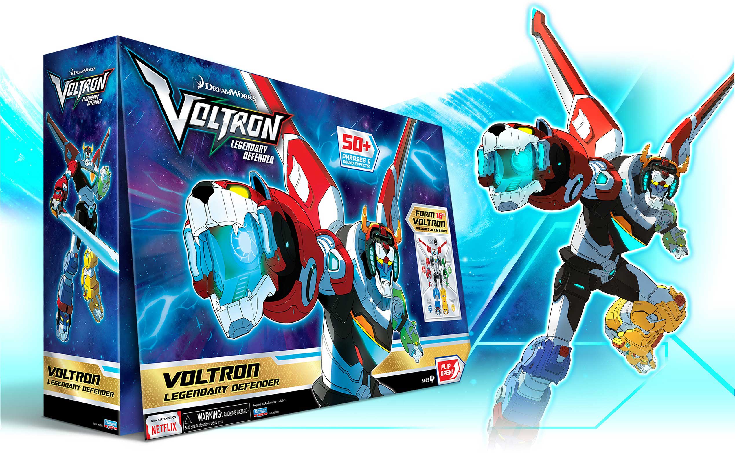 Voltron branding and package design for Playmates Toys by McHale Design