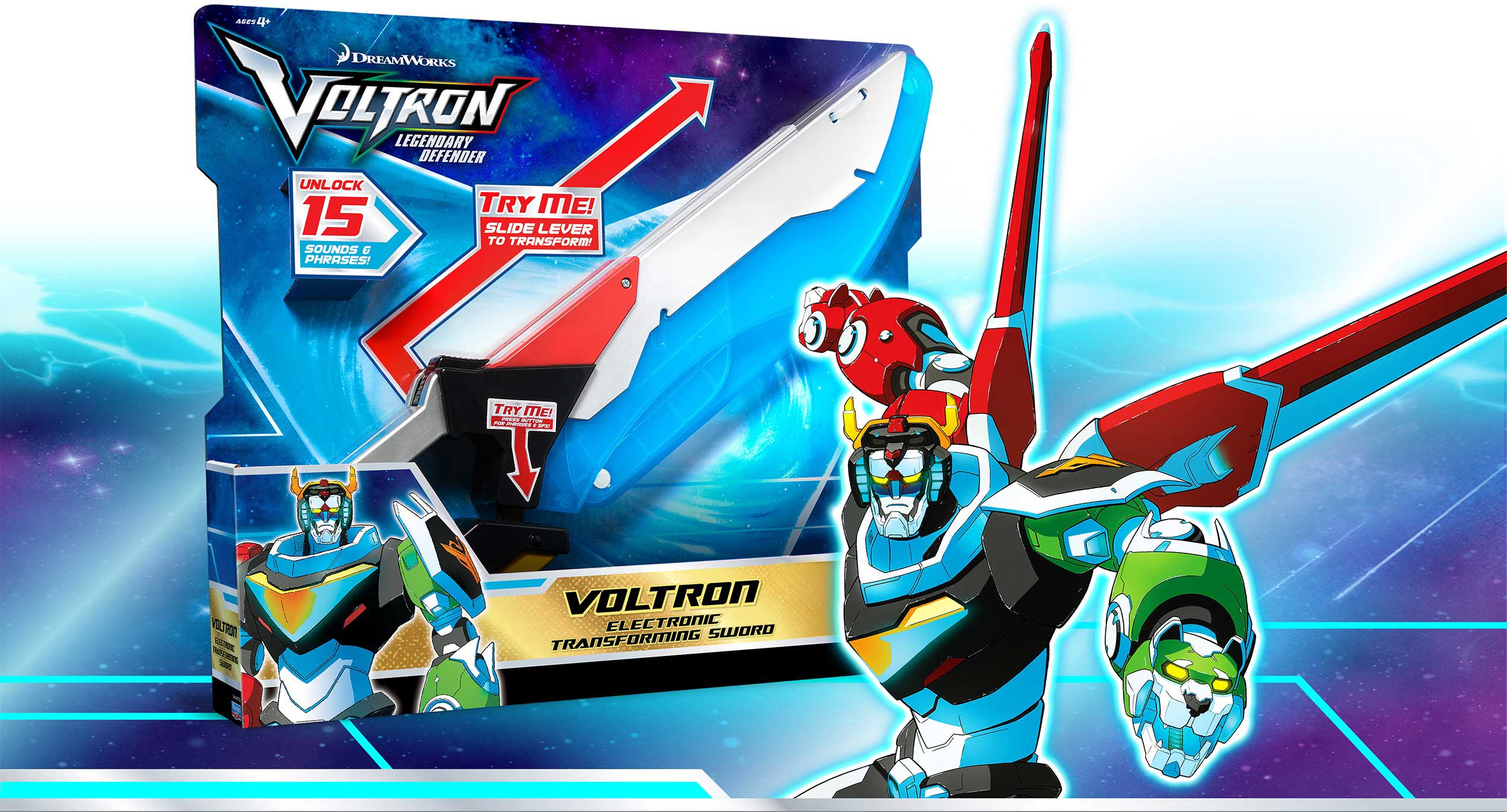 Voltron branding and package design for Playmates Toys by McHale Design